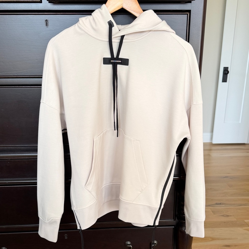 ON Cloud Women's Beige Hooded Sweatshirt with Black Trim